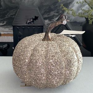 At Home Glittery Glam Pumpkin Halloween Home Decor